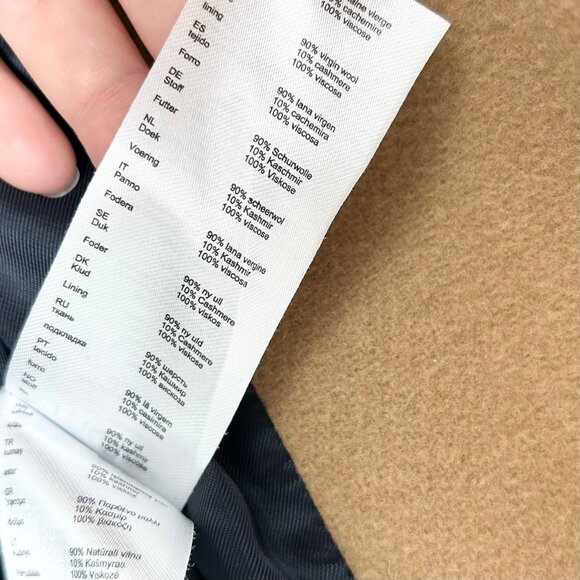 Maje Galerie Camel Virgin Wool/Cashmere Double Breasted Coat - Picture 7 of 8